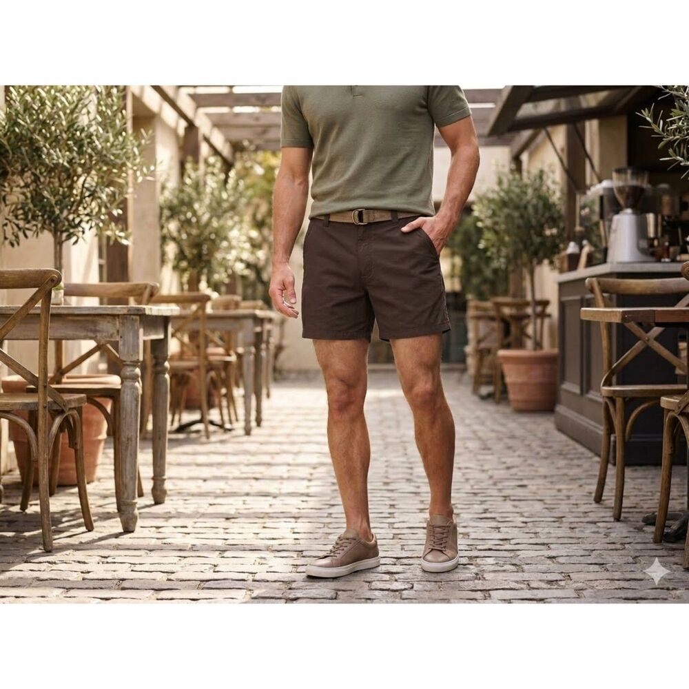 Royal Robbins Active Traveler Shorts Mens 34 Brown Nylon Hiking Travel 4309